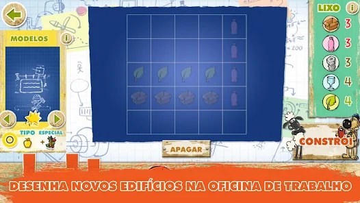 Com estes materiais, monte novas máquinas em uma mesa de trabalho interativa.